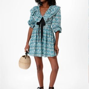 Bird song dress with bow